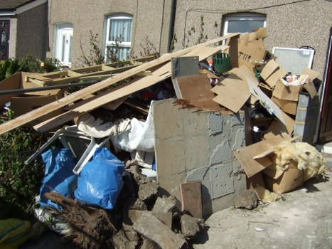 Various types of business waste ready for removal